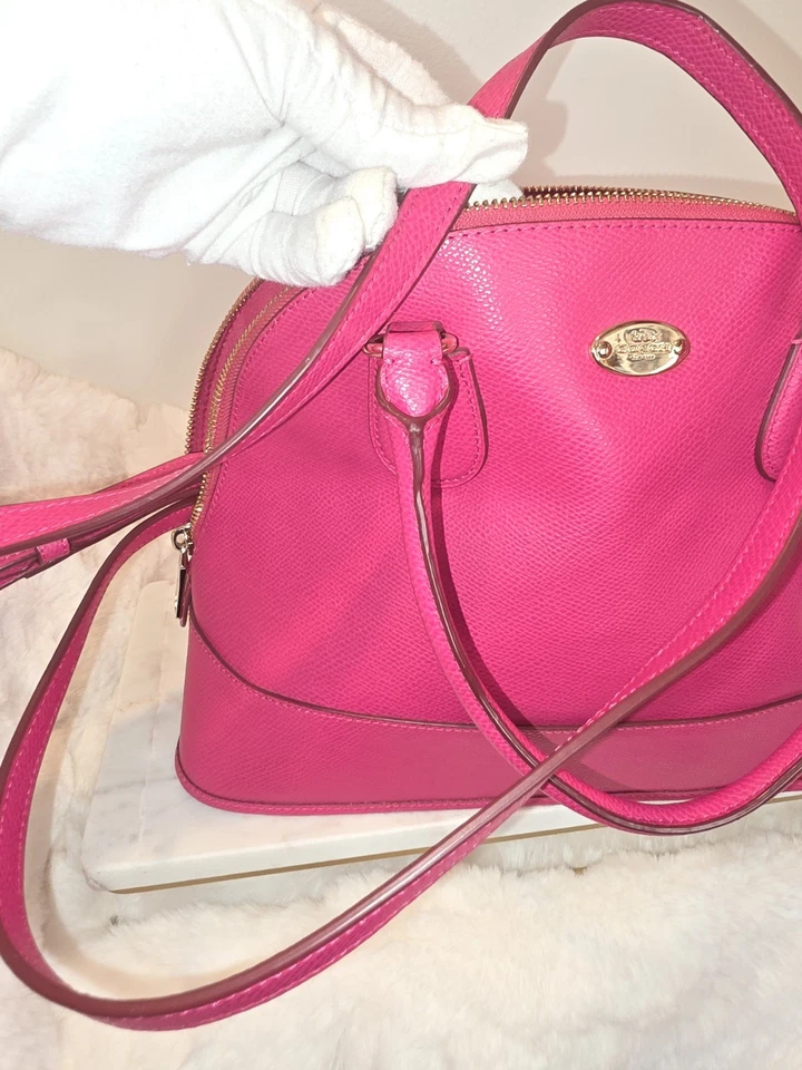 CARTERA DE CUERO ABOVEDADA COACH CORA Correa Bandolera Incluida BERRY Foto 4 de 4