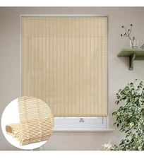 LUCKUP Cordless Bamboo Roman Blinds Shades for Indoor Windows-Light Filtering...