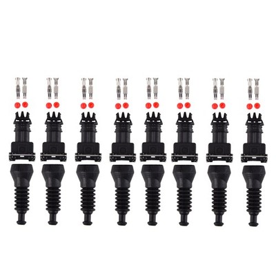 8X Junior Power Timer Fuel Injectors Plug Connector Set For Bosch Jetronic EV1