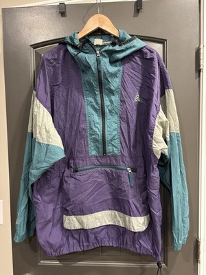 Vtg ACG Nike 90s XL Half Zip Windbreaker Anorak Jacket Color Block Rap Retro