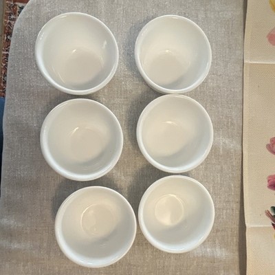 6 Corelle Ramekin Bowls 3 7/8'' x 1 3/4'' Winter Frost Small Ramekin Bowls 6 oz