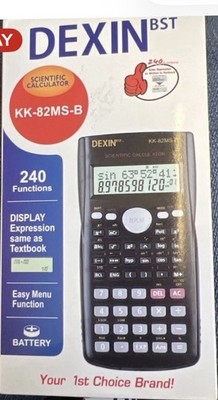 New DEXIN BST Scientific Calculator KK-82MS-B 240 Functions 10+2 Digits 