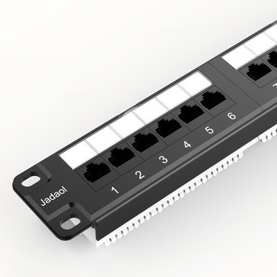24 Port Cat6 Patch Panel 1U 19 Inch Rackmount 10Gbps 110 IDC 50U Gold 1 PCS