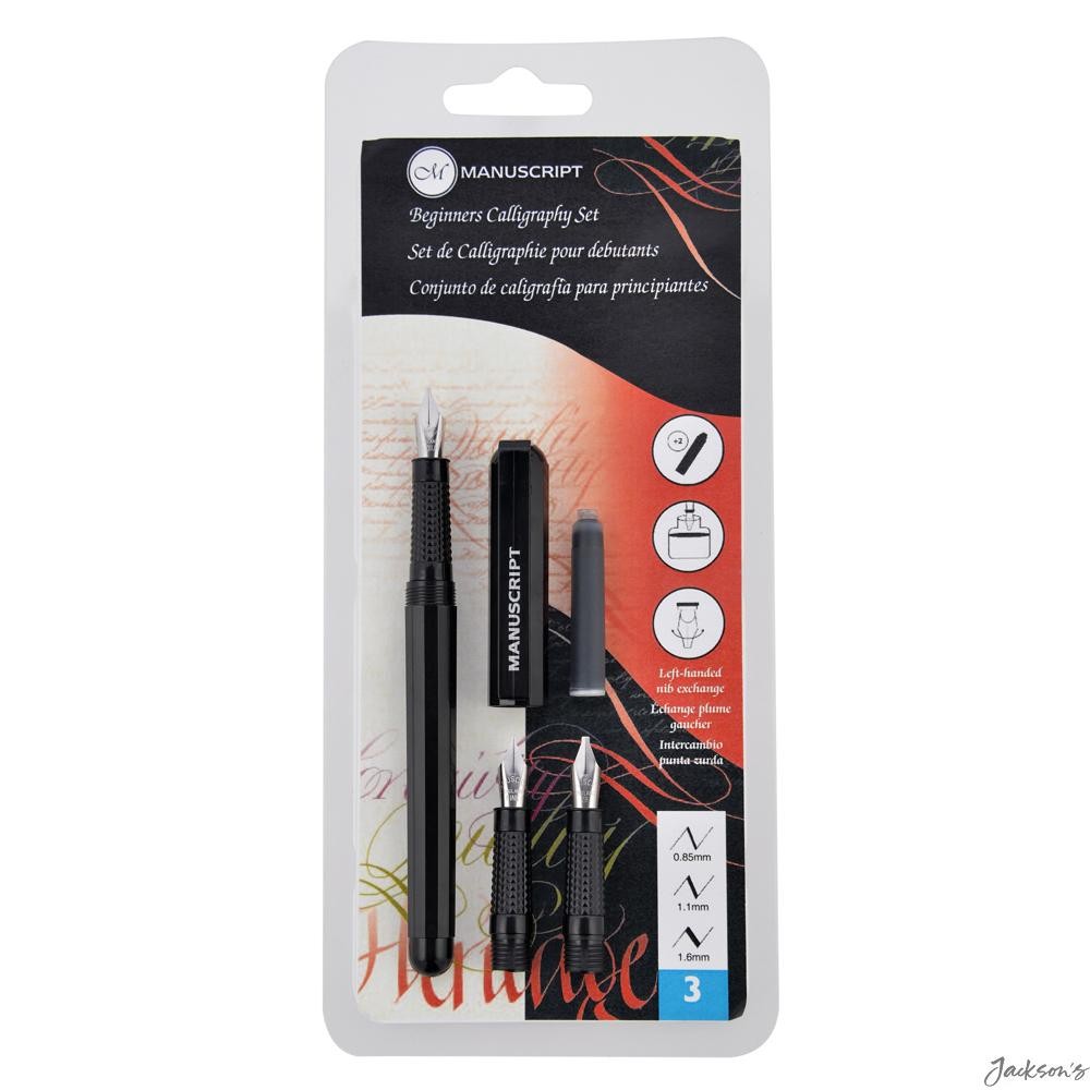 Manuscript Calligraphy Beginner Set Left Handed 3 Nib Writing Pen