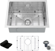 Undermount Kitchen Sink 20"X16", 9" Basin Depth, 3D Embossed Stainless Steel Sin