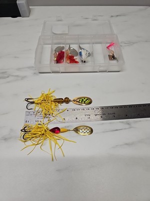 6 Fishing Lures French Blade Spin Bait hand crafted high quality materials.