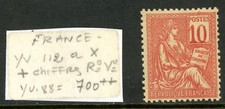 Francia 1900 Diritti 10¢ Colore? Scott #116v Yvert 112a CV $700,00 come nuovo U668