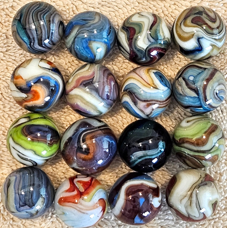 16 MINT Jabo Marbles from "Ladies First" Contract run 10-16-2010.  Lot 0202