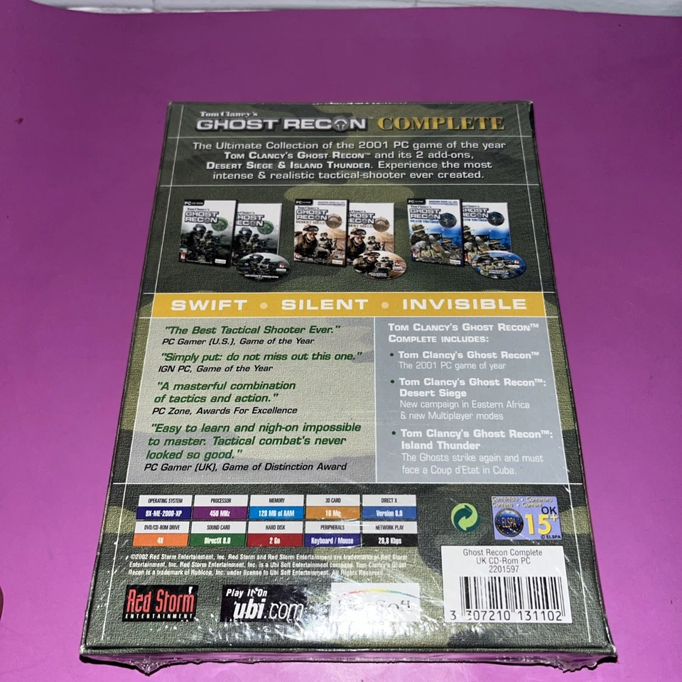 TOM CLANCY'S GHOST RECON  COMPLETe INC ALL DLC'S PC Game big box 3 disc rare  - Image 4 of 4