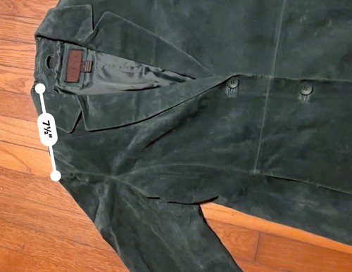 SIENA Vintage Suede Leather Jacket Red Forest Green Size 16 - Picture 11 of 12