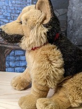 FAO Schwartz German Shepherd Dog Plush 13 Realistic Stuffed Animal Sitting Gift