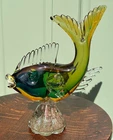 MURANO ART GLASS SOMMERSO FISH SCULPTURE FIGURINE ITALIAN VENETIAN ITALY VINTAGE