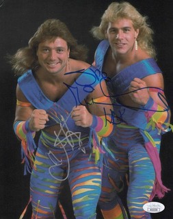 Shawn Michaels & Marty Jannetty Signed 8x10 Photo JSA COA WWE WCW The Rockers