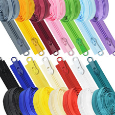 42 Yards Nylon Coil Zippers by the Yard 14 Colors 112 Sliders Sewing DIY Kit