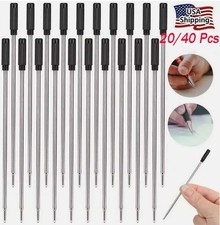 20/40 Pcs Replaceable Ballpoint Pen Refills Black Ink Refill 1mm Medium Refill