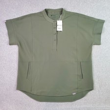 Figs Manila Scrub Top Size 2XL Short Sleeve Mandarin Collar Moss Medical Shirt