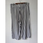 Fever Blue White Striped Coastal Nautical Wide Leg Boho Beachy Palazzo Pants XL — photo 2