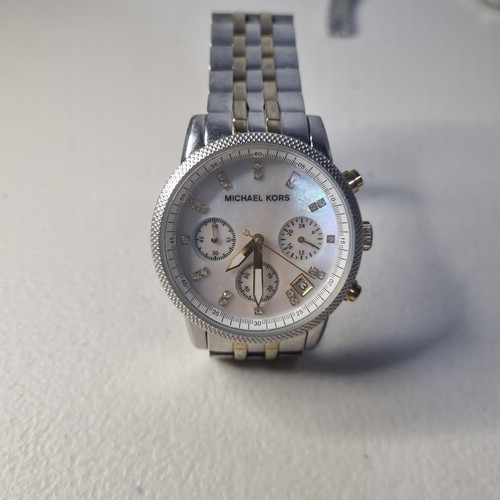Michael Kors Watch MK5057 Ritz Chronograph Untested Two-Tone Band Free Postage