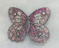 Beautiful Butterfly Western Rhinestone / Crystal Belt Buckle. Pre-owned.