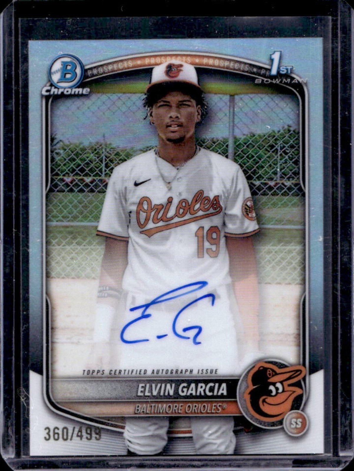 2025 Bowman Chrome Elvin Garcia Auto 1st Refractor #360/499 Orioles
