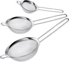 Mesh SIEVE Strainer Strainers FINE Small Large Stainless Steel Colander Kitchen