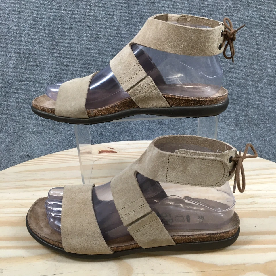 Sandalias Naot para mujer 38 Larissa informales con tiras al tobillo planas marrón gamuza informales Foto 2 de 4