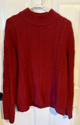 Vintage L.L. Bean Cable 100% Wool Cable Knit Sweater.  