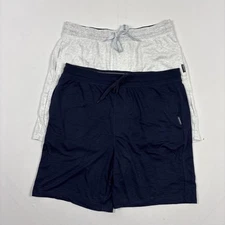 Eddie Bauer Men's 2 Pack Lounge Shorts Strethc Blue White Large XL