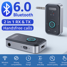 Transmitter Receiver 2 IN 1 Bluetooth 6.0 Wireless Audio 3.5mm USB Aux Adapter
