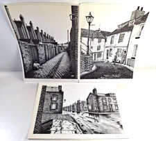 X3 Ink & Water Lithographs City of York Andrew Gilmour Prints Vintage J1862