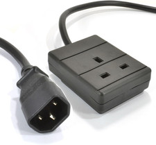 Pro Elec PEL01253 IEC C14 Plug to 10A UK Socket Power Lead Black, 0.5M
