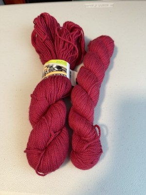 South West Trading Company Wool Silk Bamboo Yarn Lot Of 2 50g Skeins Red