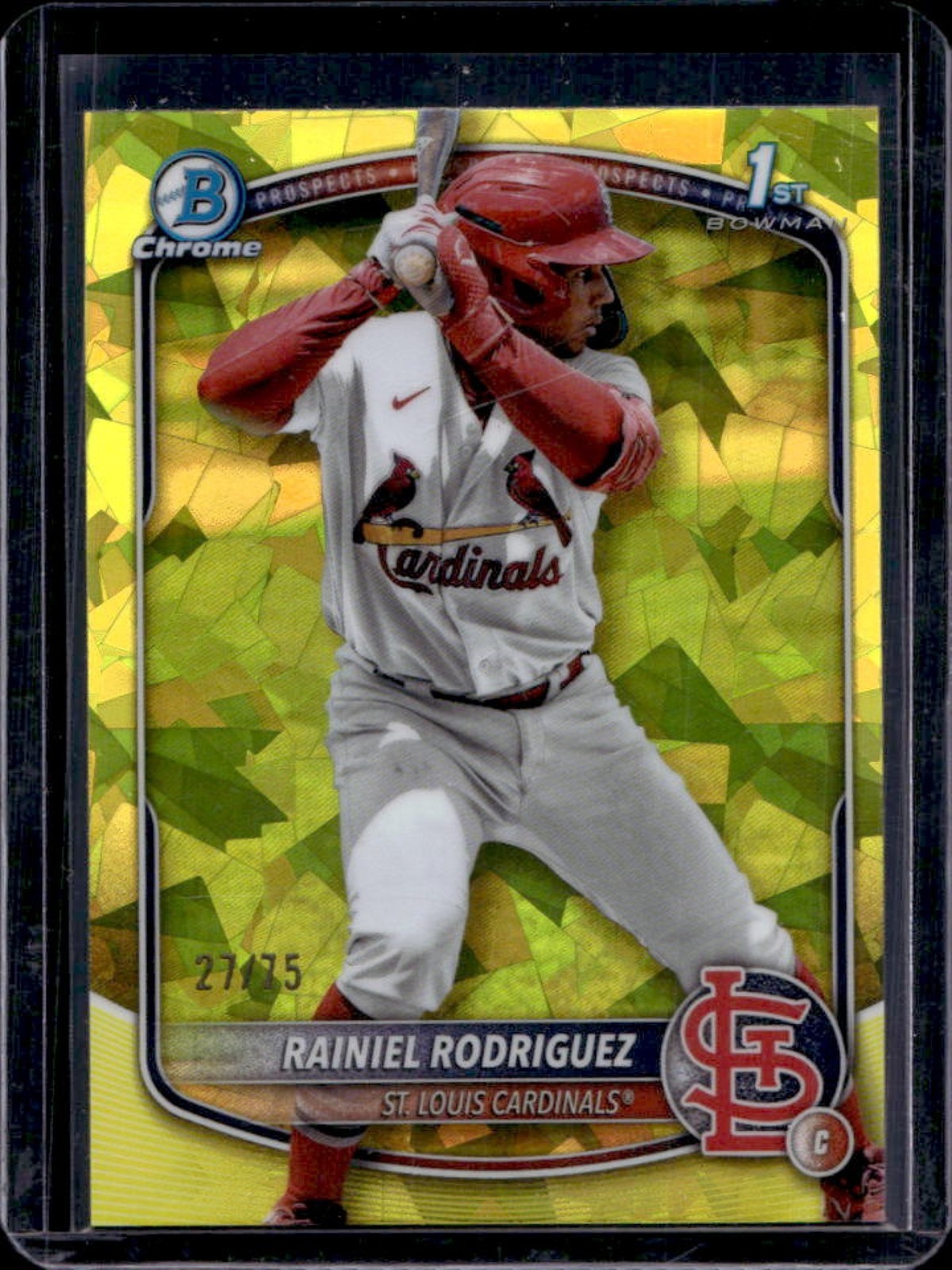 2025 Bowman Chrome Sapphire Rainiel Rodriguez Yellow Refractor 1st #27/75