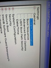 Dell OptiPlex 7460 All-In-One Intel i5-8600 CPU 8 GB Ram NO OP