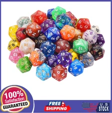 AUSTOR 56 Pieces 20Sided Dice Set Mix Color D20 Dice Polyhedral Dice Assortment