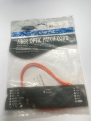 Gigamedia Multimode Fiber Optic Patch Cord DX62.5MIC LC/ST 1M
