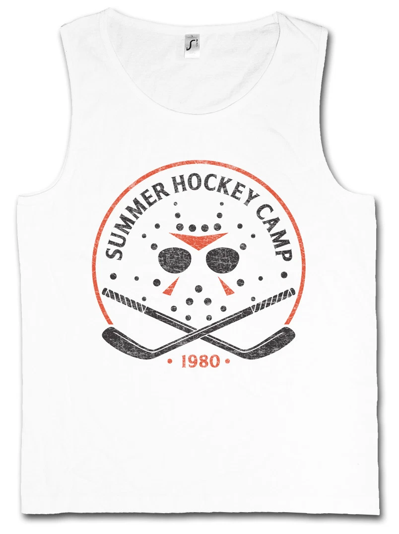 SUMMER HOCKEY CAMP 1980 MEN TANK TOP The 13 Friday Jason 13th Lake Fun