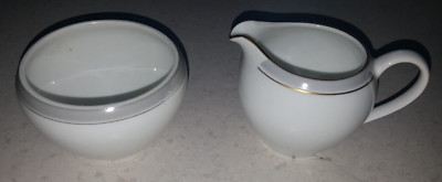 NEUw   ARZBERG Form 2000 Löffelhardt Grauband Graulüster Goldrand Milch & Zucker