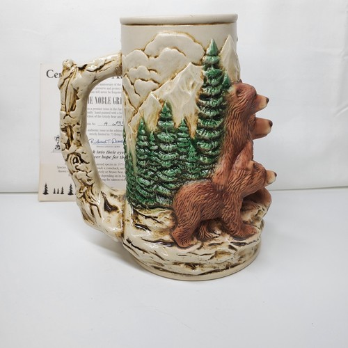Longton Crown 3D The Noble Grizzly Stein Mother W/ Bear Cubs Certified Mancave - Picture 5 of 8