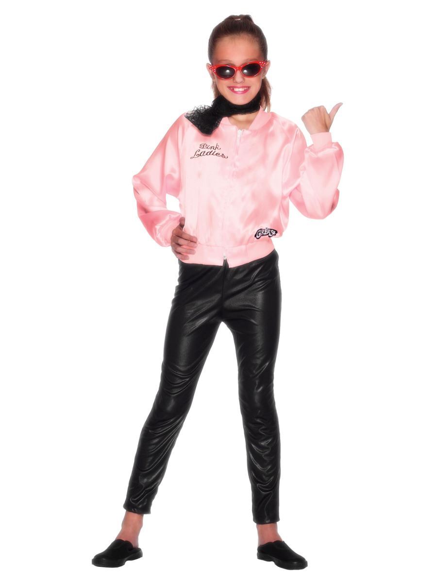 Rock The 50s Con Smiffys Grease Rosa Mujer Chaqueta - Perfecto Disfraz para Niña