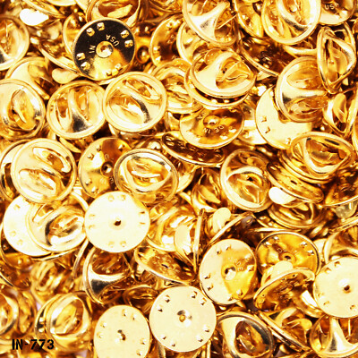 #ad Lot of 24 NEW Brass Clutch Back Pin Backs Insignia Fasteners Made in the USA $8.96