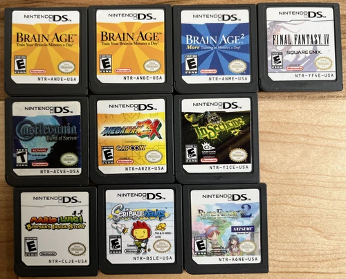 Nintendo DS Lot Castlevania Dawn Sorrow Mega Man Mario Runefactory 2 Authentic