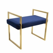 Banc velours marine et doré