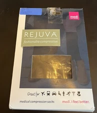 NEW REJUVA COOLMAX COMPRESSION SOCKS SIZE LARGE MIDNIGHT CALF