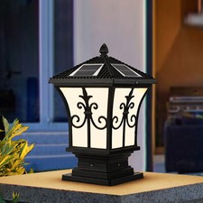 Solar Powered Fence Post Light Outdoor Waterproof LED Pillar Lamp Garden Lantern