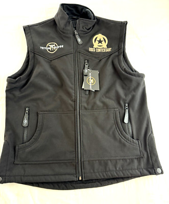 TETON RIDGE 2023 The American Rodeo Contestant Black Zip Vest Size Large NWT