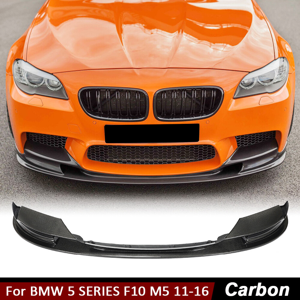 For BMW 5 Series F10 M5 2011-2016 Real Carbon Front Bumper Lip Spoiler Splitter