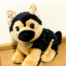 Aurora Miyoni German Shepard Puppy Dog 8" Plush Black Tan Stuffed