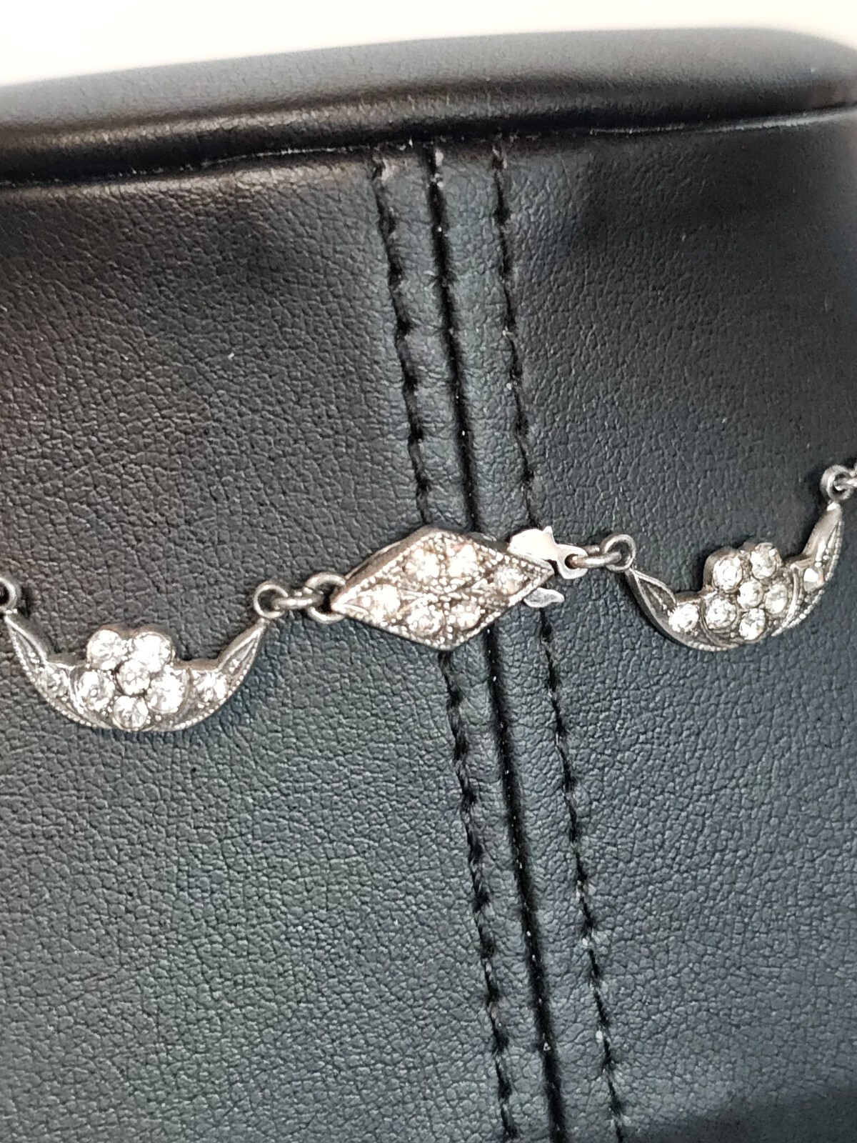 Exceptional Sterling Silver Deco Paste Pearl Drop… - image 6