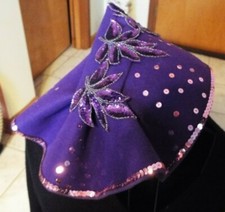 VINTAGE PURPLE  SEQUINS JODY G. FOR SYLVIA OF ST. LOUIS HAT. WOOL RUNWAY HAT.